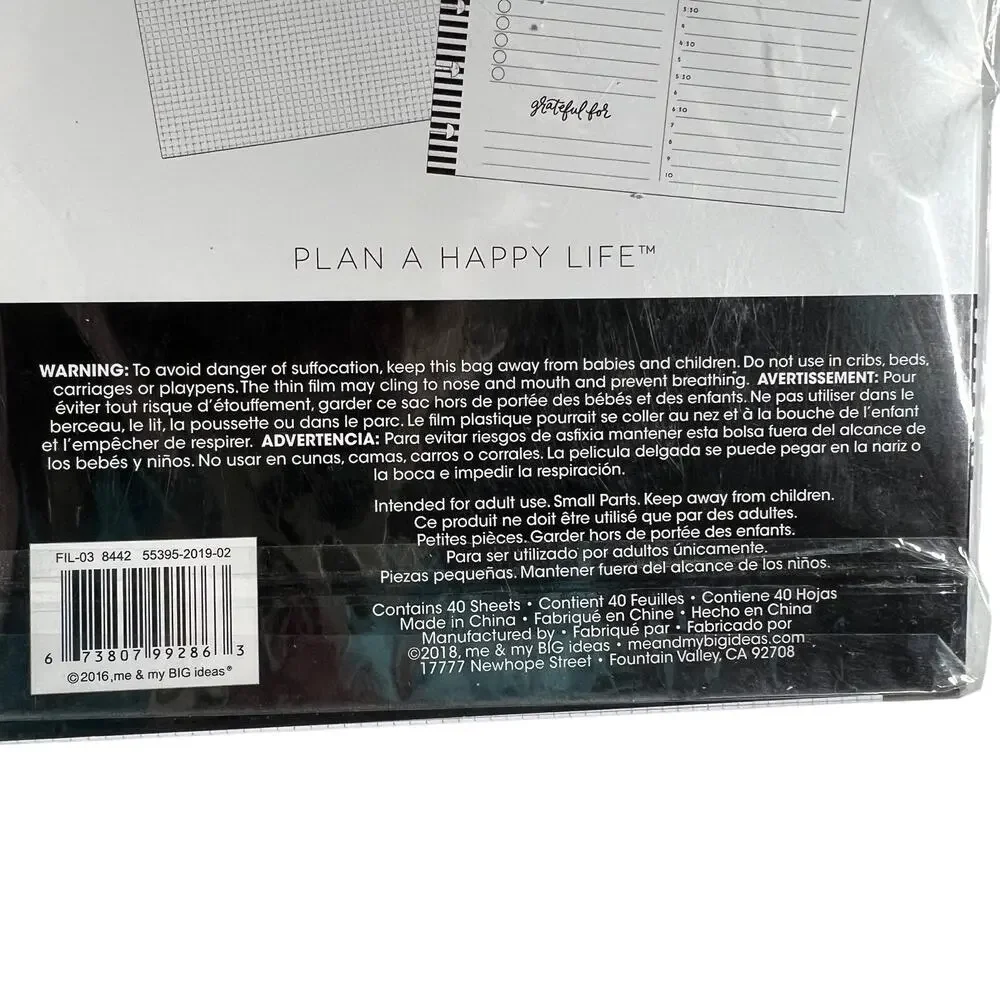 THE HAPPY PLANNER Classic Daily Filler Paper Lot of 5 200 Sheets FIL03 NEW